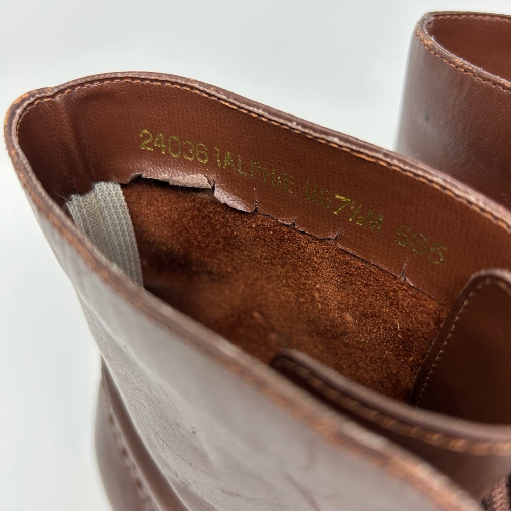 Apostrophe Brown Genuine Leather Lace-Up Ankle Boots - Picture 5 of 7